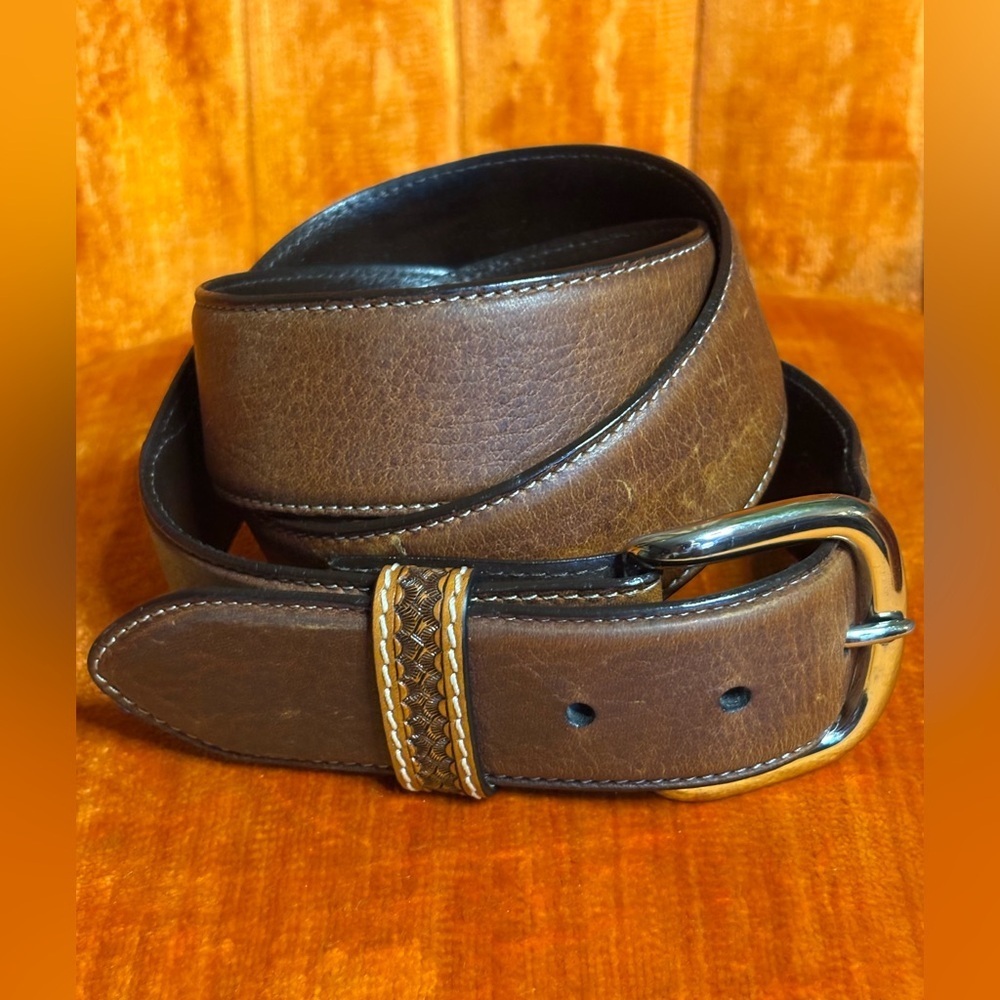 Resistol Belt Men 40 Brown Genuine Full Grain Leather Western Cowboy​​
